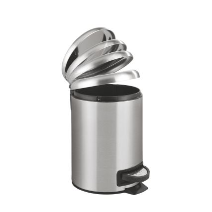 WENKO 22702100 - Atkritumu tvertne LEMAN 17x25 cm nerūsējošais tērauds/satīns/melna