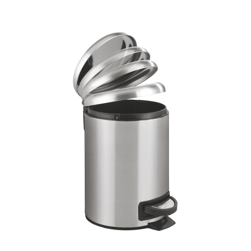 WENKO 22702100 - Atkritumu tvertne LEMAN 17x25 cm nerūsējošais tērauds/satīns/melna