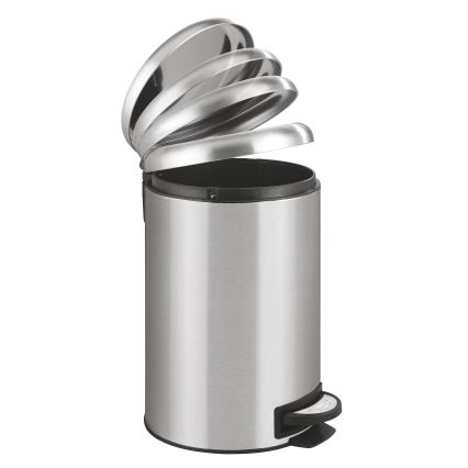 WENKO 22703100 - LEMAN atkritumu tvertne 25x38 cm nerūsējošais tērauds/satinēts/melns