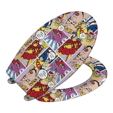WENKO 22797100-WC tualetes sēdeklis POP-ART 45x38 cm daudzkrāsains/sudraba