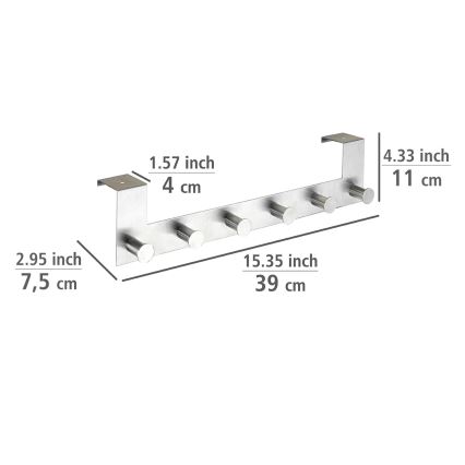 WENKO 22804100 - pakaramais CELANO 39x11 cm, nerūsējošais tērauds/sudraba