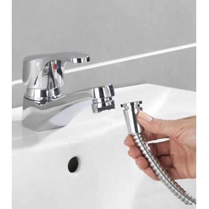 WENKO 22866100 - Duša UNIVERSAL 170x6,5 cm spīdīgs hroms/sudraba/pelēks