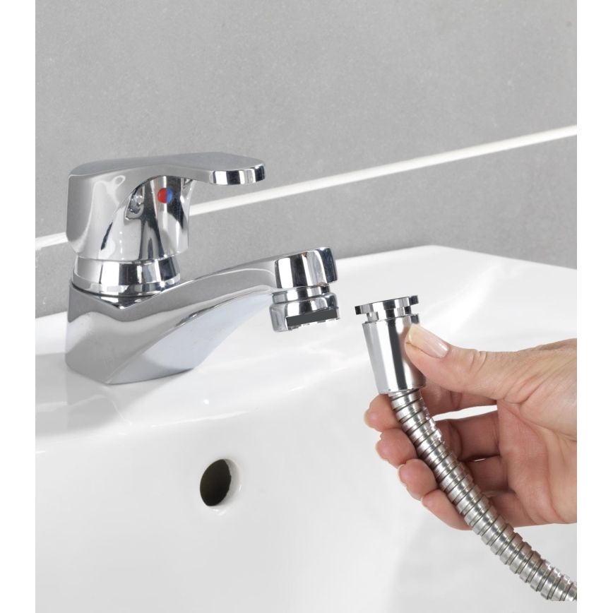 WENKO 22866100 - Duša UNIVERSAL 170x6,5 cm spīdīgs hroms/sudraba/pelēks