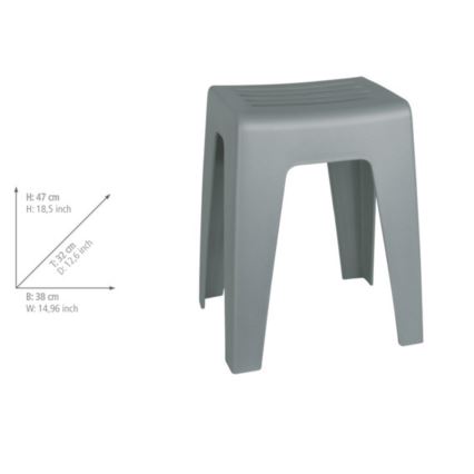 WENKO 22944100 - Taburete KUMBA 38x47 cm pelēka