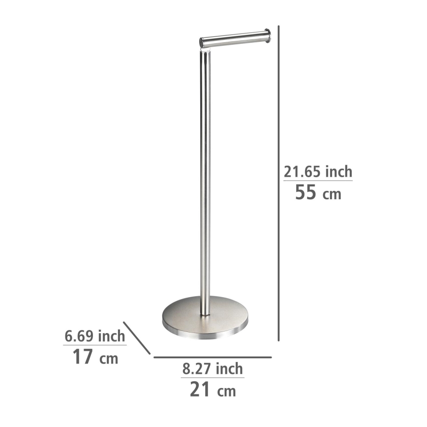 WENKO 22985100 - Tualetes papīra turētājs 21x55 cm nerūsējošais tērauds/sudraba