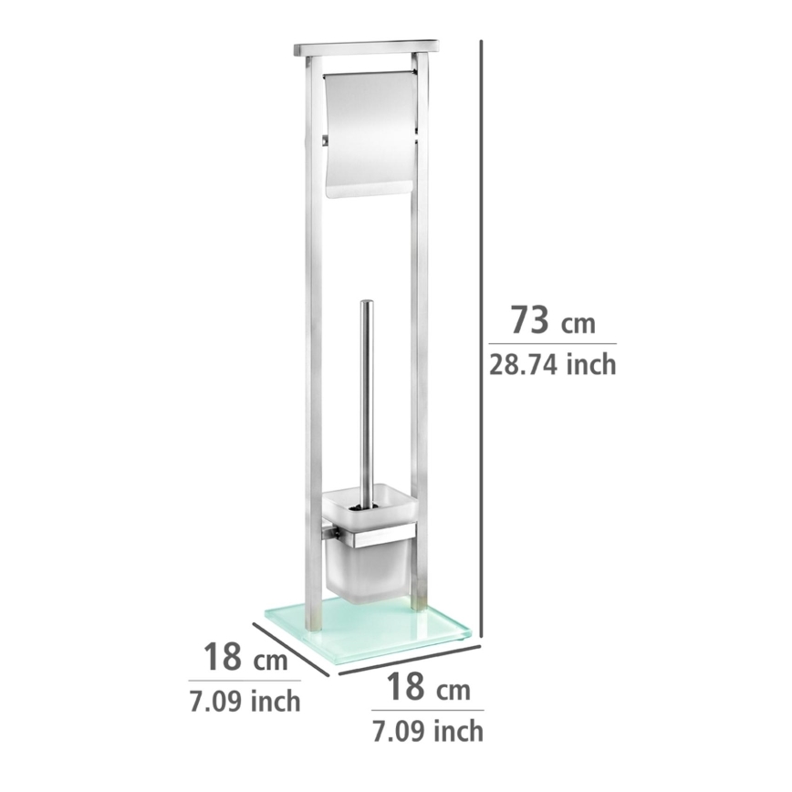 WENKO 22992100 - WC birste DEBAR 18x73 cm nerūsējošais tērauds/satīns/balta