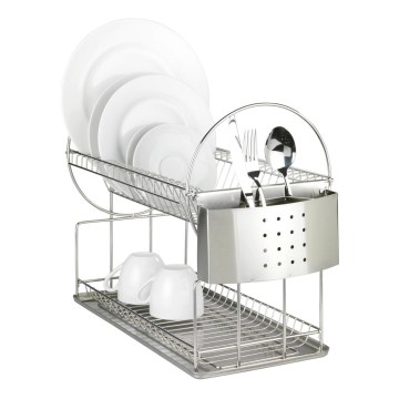 WENKO 2329100 - Trauku žāvētājs DUO 21x33 cm nerūsējošais tērauds/sudraba