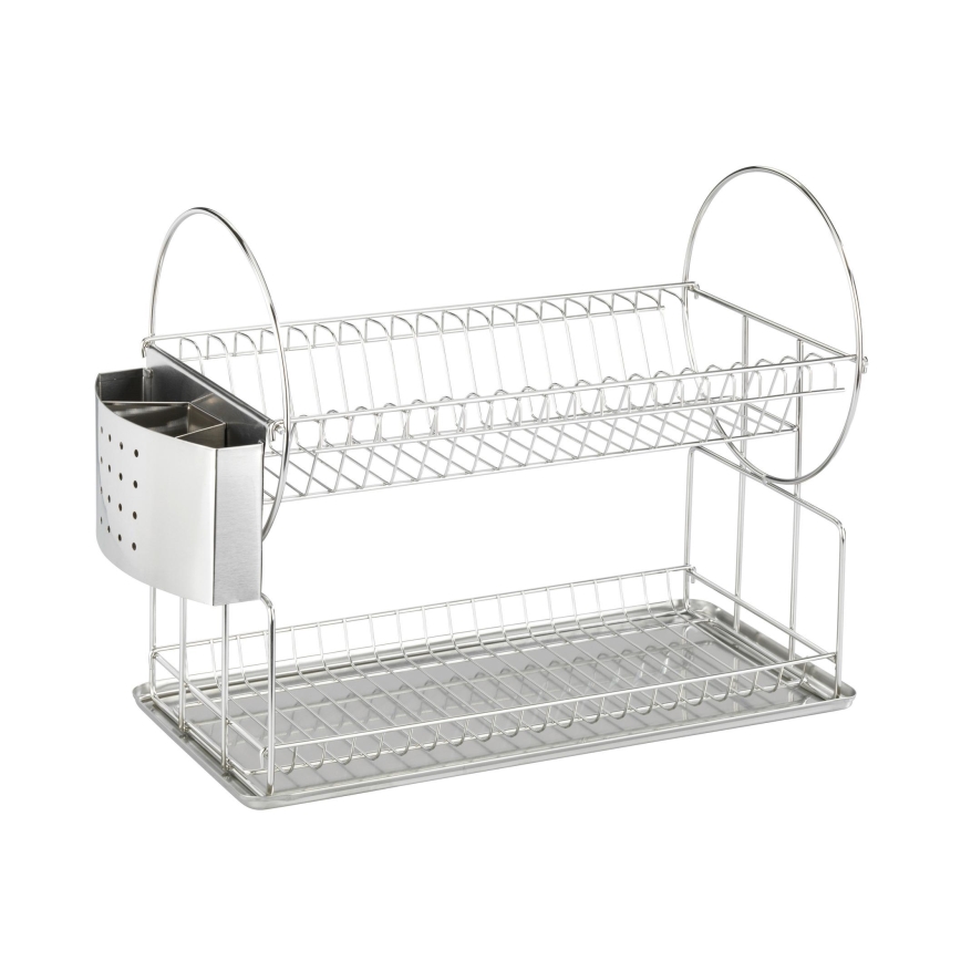 WENKO 2329100 - Trauku žāvētājs DUO 21x33 cm nerūsējošais tērauds/sudraba