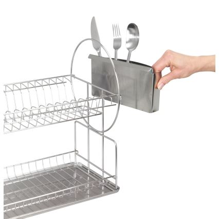 WENKO 2329100 - Trauku žāvētājs DUO 21x33 cm nerūsējošais tērauds/sudraba