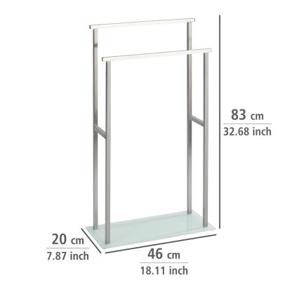WENKO 23438100 - Dvieļu statīvs DEBAR 20x83 cm nerūsējošais tērauds/satinēts/balts