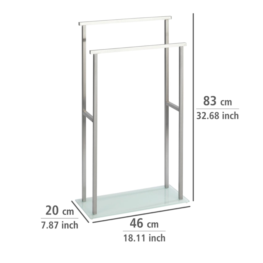 WENKO 23438100 - Dvieļu statīvs DEBAR 20x83 cm nerūsējošais tērauds/satinēts/balts