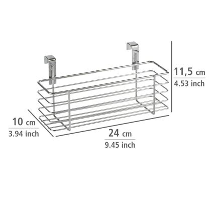 WENKO 2344100 - Grozs SLIM 24x11,5 cm, spīdīgs, hromēts/melns