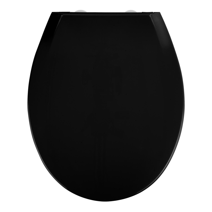WENKO 23443100-WC tualetes sēdeklis KOS 44x37 cm melns/sudraba