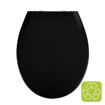 WENKO 23443100-WC tualetes sēdeklis KOS 44x37 cm melns/sudraba