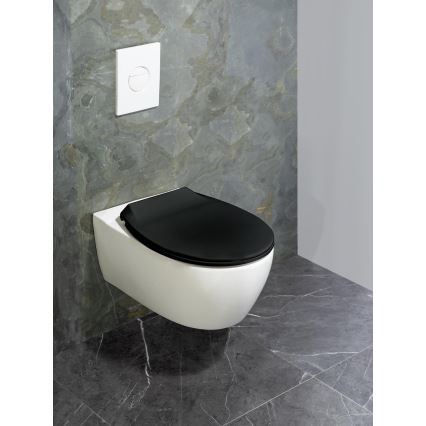WENKO 23443100-WC tualetes sēdeklis KOS 44x37 cm melns/sudraba