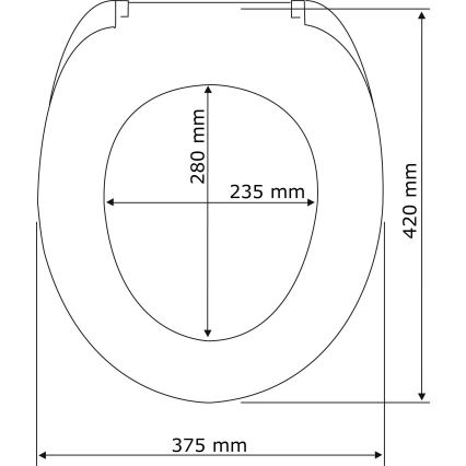 WENKO 23443100-WC tualetes sēdeklis KOS 44x37 cm melns/sudraba