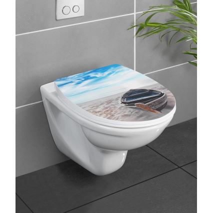 WENKO 23532100-WC WC sēdeklis 300/350 KG 36,5x45 cm daudzkrāsains/sudraba