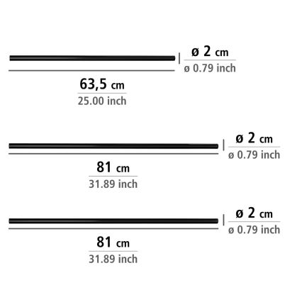 WENKO 23565100 - Stienis 2x2 cm melns