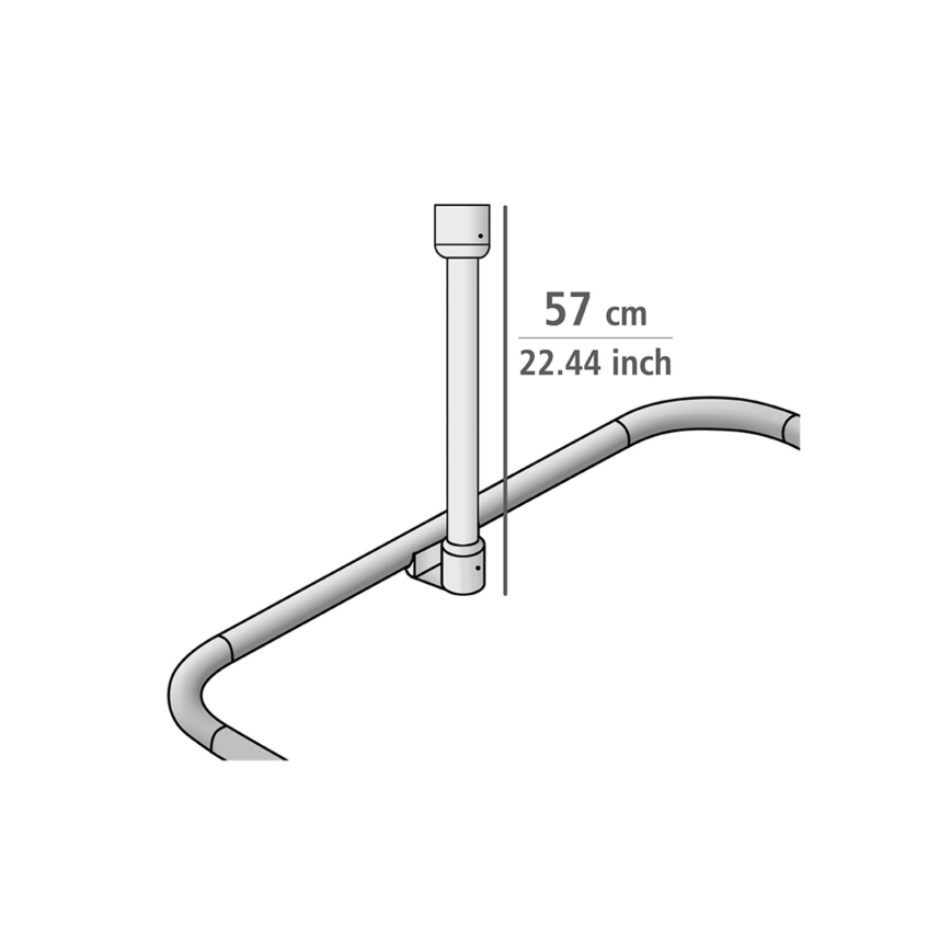 WENKO 23566100 - Griestu balsts UNIVERSAL, 57 cm, melns