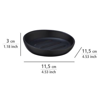 WENKO 23653100 - Ziepju trauks BADI 11,5x3 cm melns