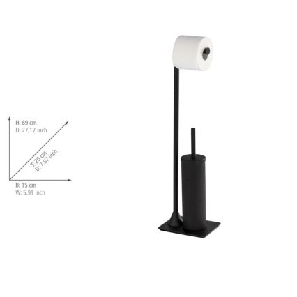 WENKO 23710100 - WC birste HELLA 15x69 cm melna