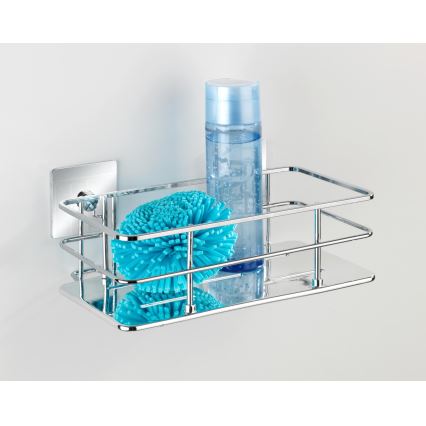 WENKO 23854800-Plaukts TURBO-LOC QUADRO ED. 24x14,5 cm nerūsējošais tērauds/spīdīgs hroms