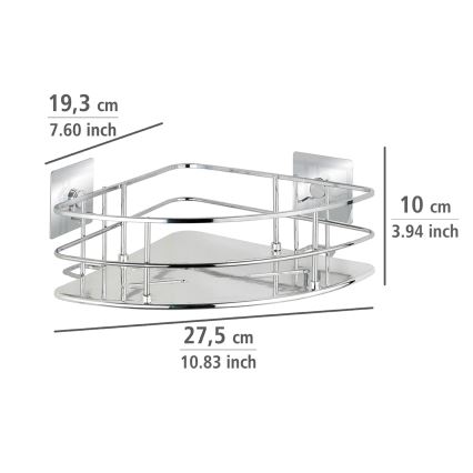 WENKO 23856800-Plaukts TURBO-LOC QUADRO ED. 27,5x19,3 cm nerūsējošais tērauds/spīdīgs hroms