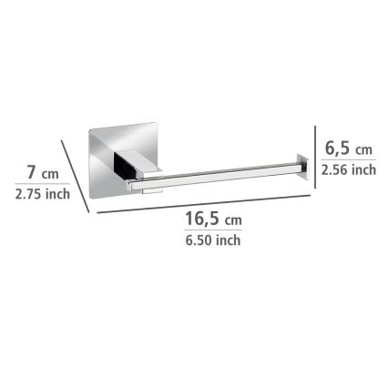 WENKO 23859800 - Tualetes papīra turētājs TURBO-LOC QUADRO ED 16,5x6,5 cm no nerūsējošā tērauda