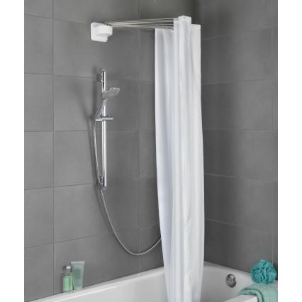 WENKO 23863100 - Dušas turētājs 96 x 72 cm, nerūsējošais tērauds/balts
