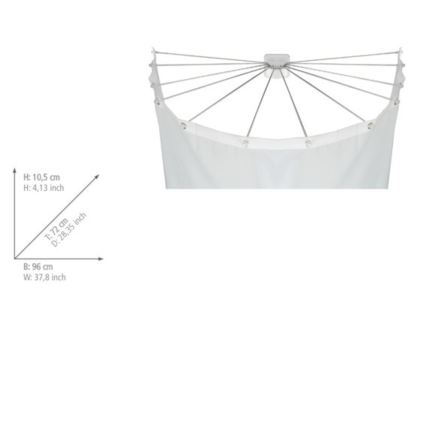 WENKO 23863100 - Dušas turētājs 96 x 72 cm, nerūsējošais tērauds/balts