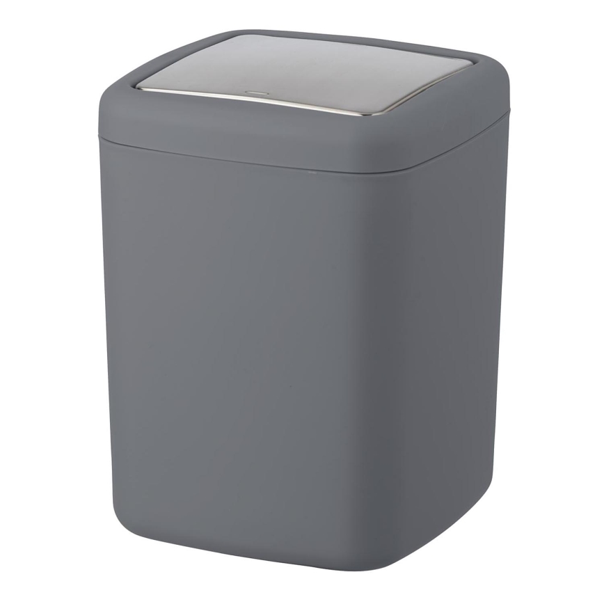 WENKO 23979100 - Atkritumu tvertne BARCELONA 15x20 cm antracīts/spīdīgs hroms