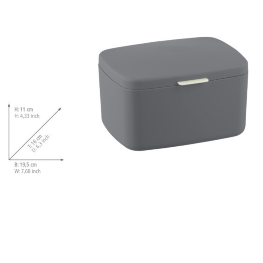 WENKO 23981100 - Box BARCELONA 19,5x16 cm antracīts/spīdīgs hroms