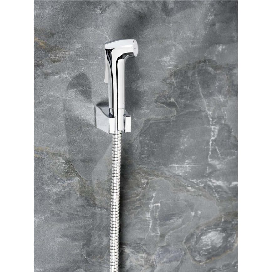 WENKO 23999100 - bide komplekts ar ūdens taupīšanas sistēmu, 12x7 cm, spīdīgs hroms/sudraba