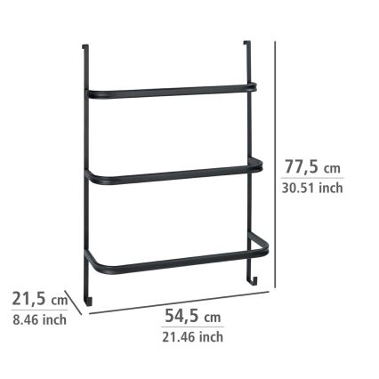 WENKO 24026100 - Dvieļu turētājs IRPINIA 54,5x77,5 cm melns