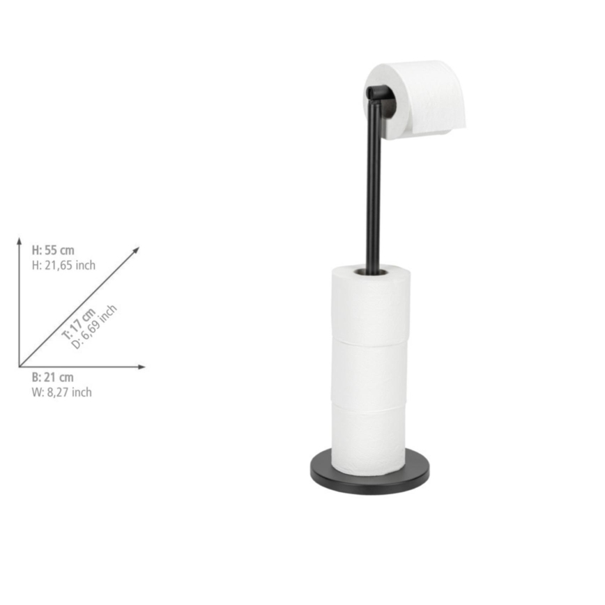 WENKO 24034100 - Tualetes papīra turētājs 21x55 cm melns/sudrabs