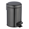 WENKO 24035100 - Atkritumu tvertne LEMAN 17x25 cm, nerūsējošais tērauds/melna