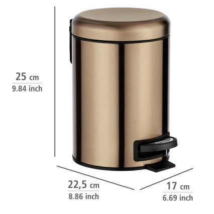 WENKO 24036100 - Grozs LEMAN 17x25 cm nerūsējošā tērauda/vara krāsas/melna