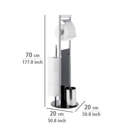 WENKO 24075800 - WC komplekts RAVINA 20x707 cm nerūsējošā tērauda / sudraba / melna