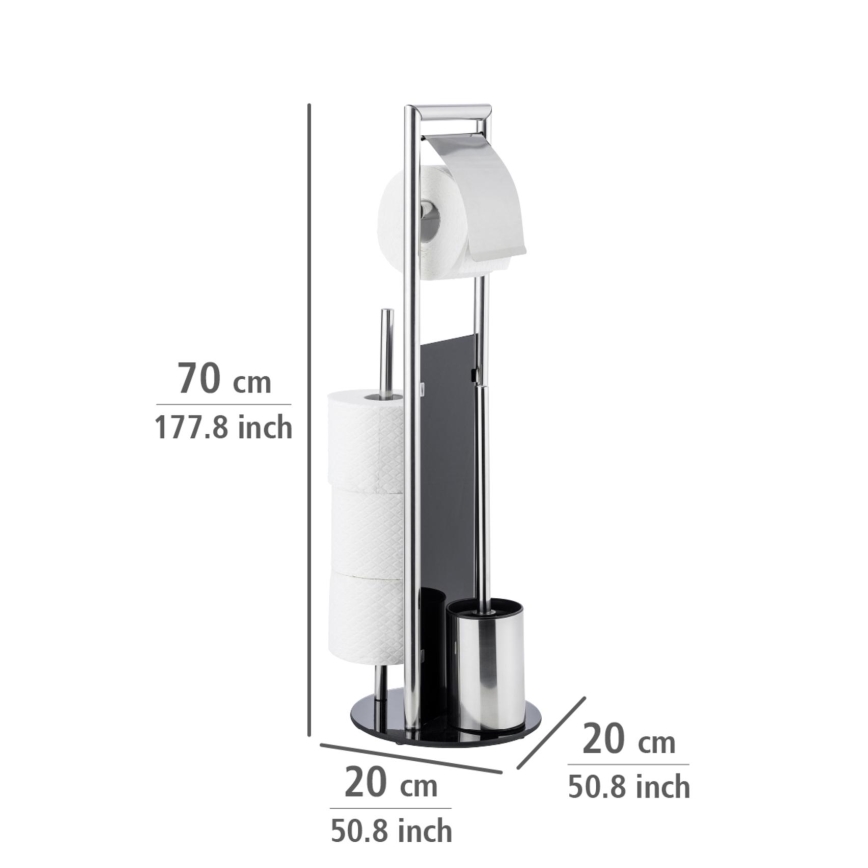 WENKO 24075800 - WC komplekts RAVINA 20x707 cm nerūsējošā tērauda / sudraba / melna