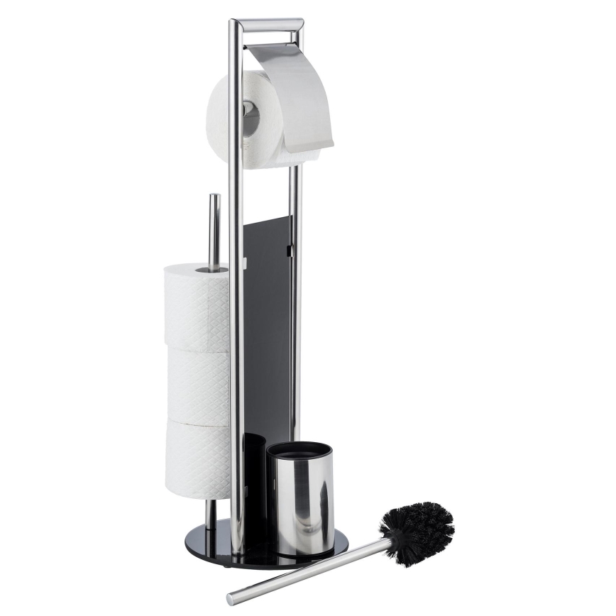 WENKO 24075800 - WC komplekts RAVINA 20x707 cm nerūsējošā tērauda / sudraba / melna