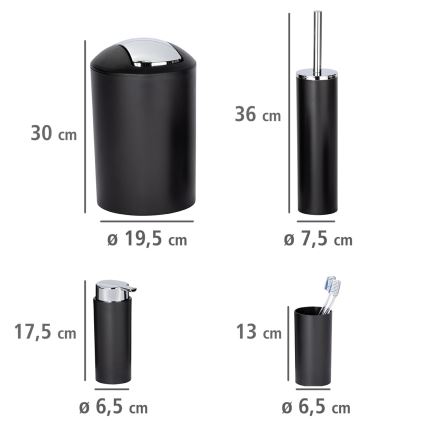 WENKO 24078800 - CALVO komplekts 6,5x13 cm melns/spīdīgs hroms