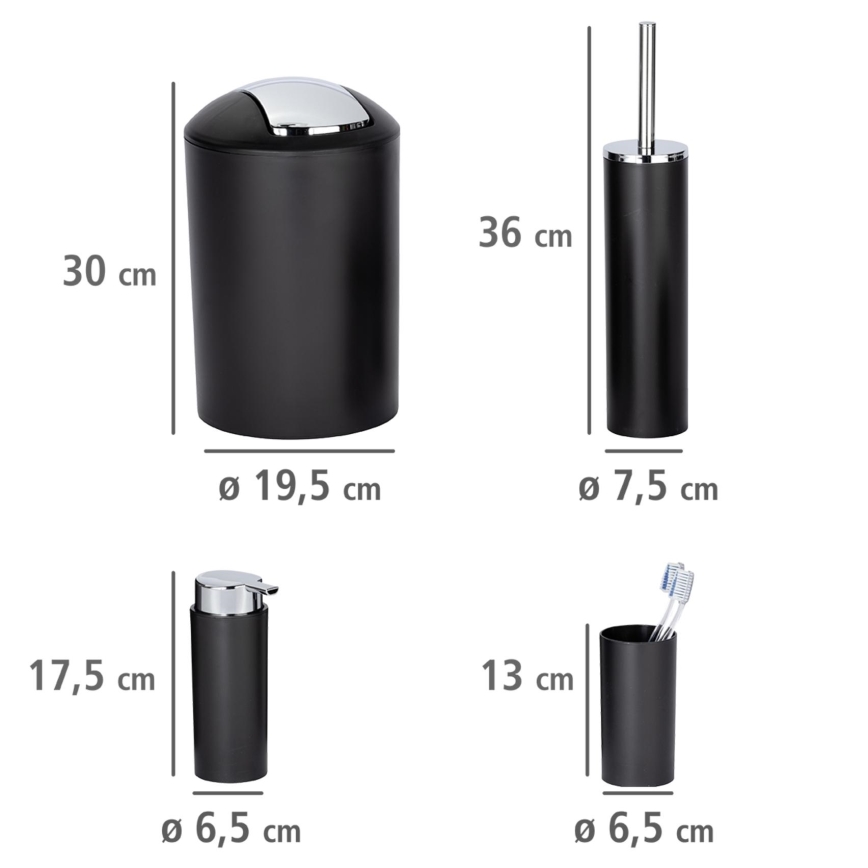 WENKO 24078800 - Komplekts CALVO 6,5x13 cm melns/spīdīgs hroms