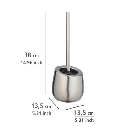 WENKO 24140100 - Tualetes birste BADI 13,5x38 cm sudraba