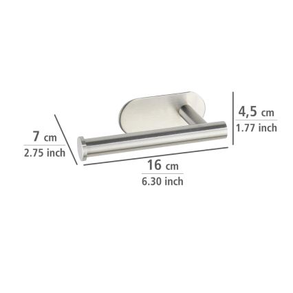 WENKO 24166100 - Tualetes papīra turētājs TURBO-LOC OREA MATT 16x7 cm nerūsējošais tērauds/sudraba