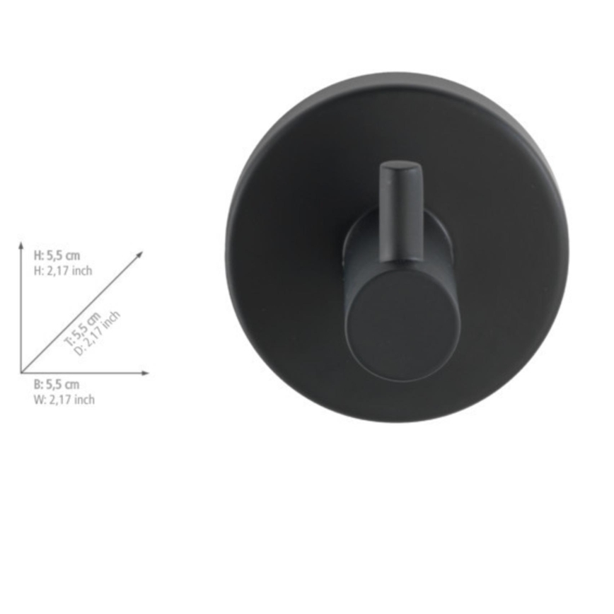 WENKO 24232100-Āķis BOSIO BLACK 5,5x5,5 cm nerūsējošais tērauds/sudraba