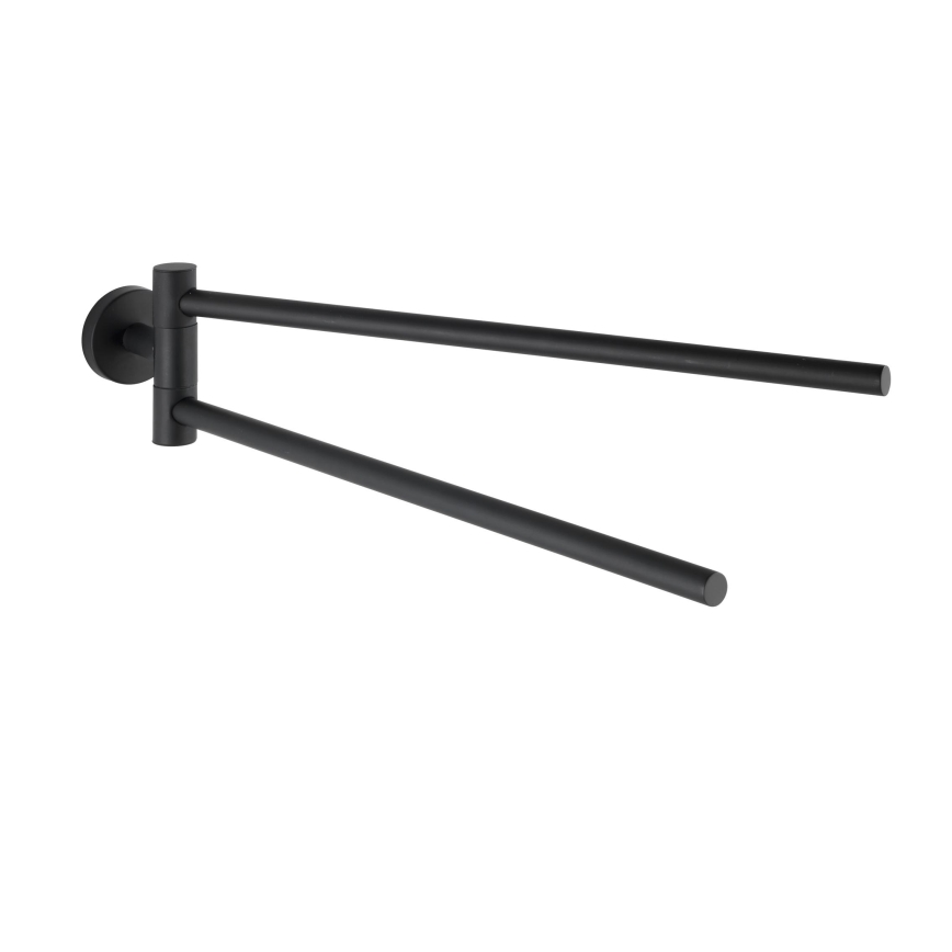 WENKO 24238100-dvieļu turētājs BOSIO BLACK 5,5x43 cm nerūsējošais tērauds/sudraba