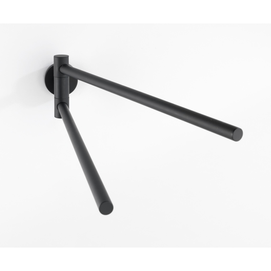 WENKO 24238100-dvieļu turētājs BOSIO BLACK 5,5x43 cm nerūsējošais tērauds/sudraba