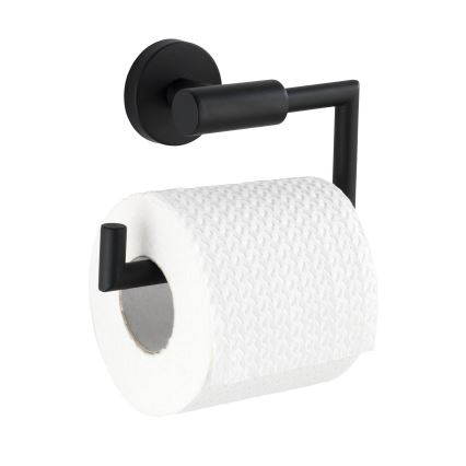 WENKO 24240100- tualetes papīra turētājs BOSIO BLACK 15x10,5 cm, nerūsējošais tērauds/sudraba