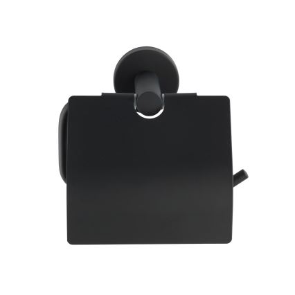 WENKO 24241100-Tualetes papīra turētājs BOSIO BLACK 15x13,5 cm nerūsējošais tērauds/sudraba