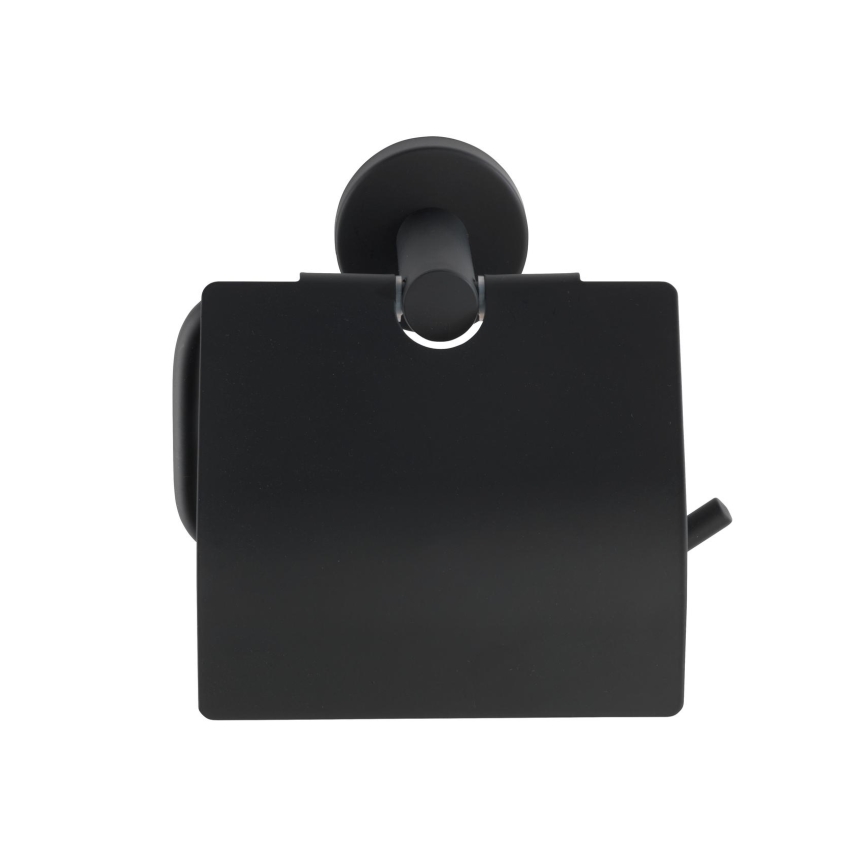 WENKO 24241100-Tualetes papīra turētājs BOSIO BLACK 15x13,5 cm nerūsējošais tērauds/sudraba